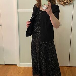 Danny & Nicole Black and White Speckled Dress with Jacket